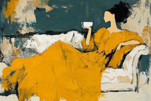 Golden Repose Figurative Wall Art artwork view | OILDECO