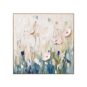 Blush Meadow Textured Floral Wall Art | OILDECO
