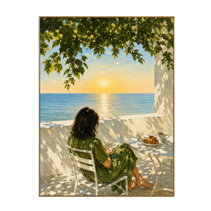 Seaside Morning Reading Wall Art | OILDECO
