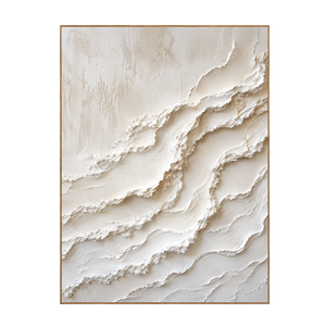 Ivory Cascade Textured Relief Wall Art | OILDECO