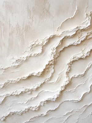 Ivory Cascade Textured Relief Wall Art artwork view | OILDECO