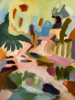 Pastel Garden Passage Abstract Wall Art artwork view | OILDECO