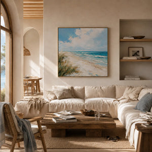 Shoreline Breeze Coastal Wall Art shown in a quiet home office | Oildeco