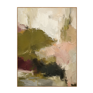 Olive Blush Abstract Textured Wall Art | OILDECO