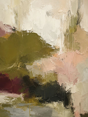 Olive Blush Abstract Textured Wall Art artwork view | OILDECO