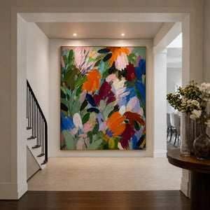 Wildflower Symphony Colorful Floral Wall Art styled interior scene 2 | OILDECO