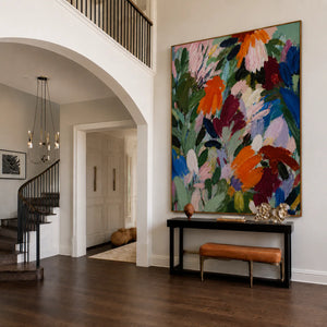 Wildflower Symphony Colorful Floral Wall Art styled interior scene 5 | OILDECO