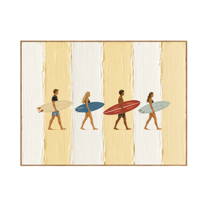 Sunlit Surfers Textured Wall Art | OILDECO