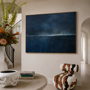 Midnight Horizon Abstract Wall Art styled interior scene 2 | OILDECO