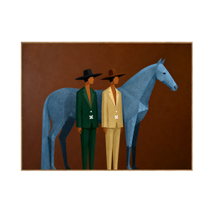 Blue Horse Companions Figurative Wall Art | OILDECO