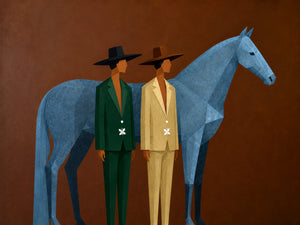 Blue Horse Companions Figurative Wall Art artwork view | OILDECO