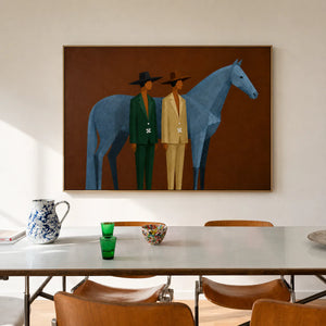 Blue Horse Companions Figurative Wall Art styled interior scene 2 | OILDECO