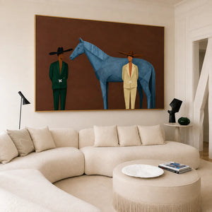 Blue Horse Companions Figurative Wall Art styled interior scene 3 | OILDECO