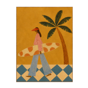 Golden Coast Surfer Figurative Wall Art | OILDECO