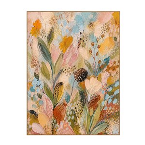 Pastel Wildflower Garden Textured Wall Art | OILDECO