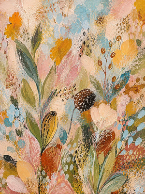 Pastel Wildflower Garden Textured Wall Art artwork view | OILDECO