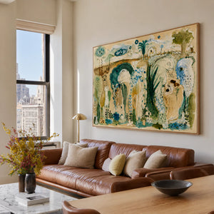 Enchanted Animal Garden Wall Art styled interior scene 2 | OILDECO