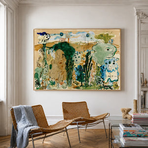 Enchanted Animal Garden Wall Art styled interior scene 3 | OILDECO
