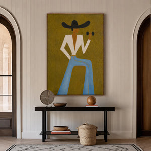 Cowgirl Strength Figurative Wall Art styled interior scene 1 | OILDECO