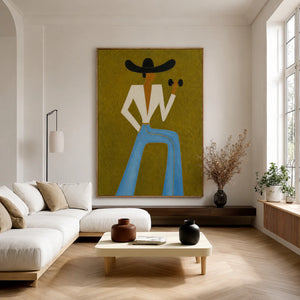 Cowgirl Strength Figurative Wall Art styled interior scene 2 | OILDECO