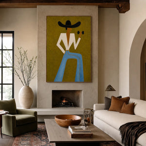 Cowgirl Strength Figurative Wall Art styled interior scene 3 | OILDECO