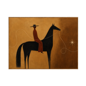 Lone Rider Under Western Star Wall Art | OILDECO