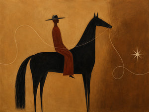 Lone Rider Under Western Star Wall Art artwork view | OILDECO