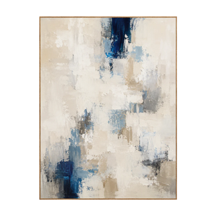 Coastal Blue White Abstract Textured Wall Art | OILDECO