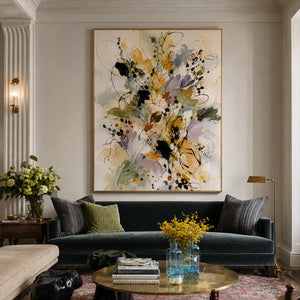 Meadow Bloom Abstract Floral Wall Art styled interior scene 3 | OILDECO
