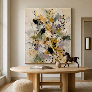 Meadow Bloom Abstract Floral Wall Art styled interior scene 4 | OILDECO