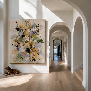 Meadow Bloom Abstract Floral Wall Art styled interior scene 5 | OILDECO
