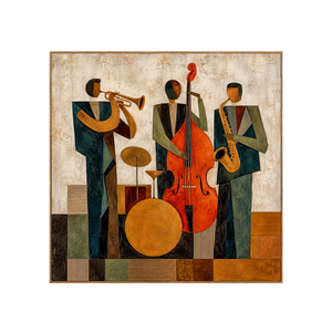 Modern Jazz Trio Cubist Wall Art | OILDECO