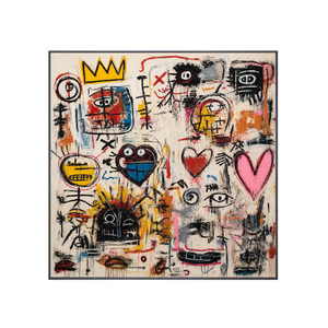 Crowned Hearts Graffiti Wall Art | Oildeco