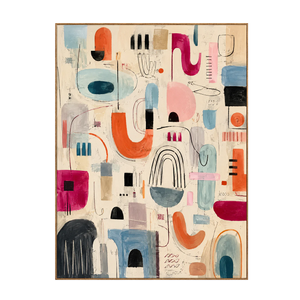 Playful Shapes Colorful Abstract Wall Art | OILDECO