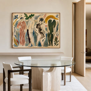 Garden Procession Figurative Wall Art styled interior scene 3 | OILDECO