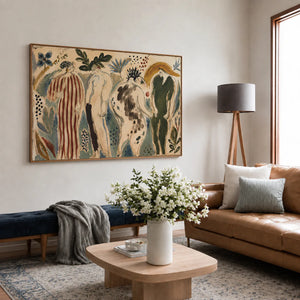 Garden Procession Figurative Wall Art styled interior scene 4 | OILDECO