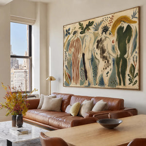 Garden Procession Figurative Wall Art styled interior scene 5 | OILDECO