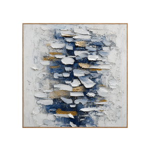 Midnight Blue Layers Textured Wall Art | OILDECO