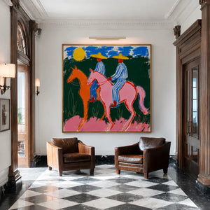 Sunlit Riders Colorful Western Wall Art styled interior scene 2 | OILDECO