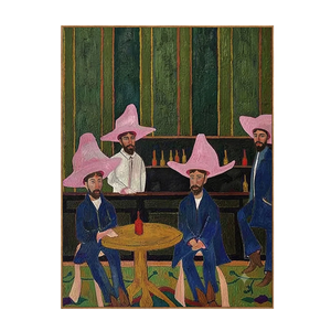 Pink Hat Cowboys Card Game Wall Art | OILDECO