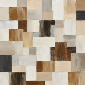 Quiet Grid Neutral Geometric Wall Art artwork view | OILDECO