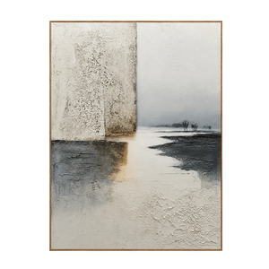 Silent Shore Neutral Abstract Wall Art | OILDECO