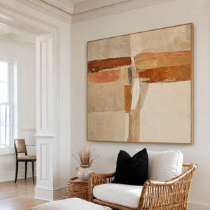 Terracotta Crossings Geometric Wall Art styled interior scene 2 | OILDECO