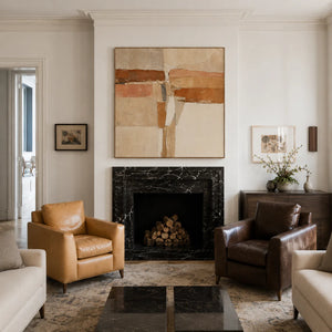 Terracotta Crossings Geometric Wall Art styled interior scene 4 | OILDECO
