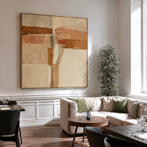 Terracotta Crossings Geometric Wall Art styled interior scene 5 | OILDECO