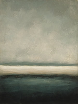 Deep Green Horizon Abstract Wall Art artwork view | OILDECO