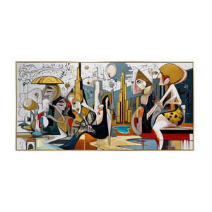 Lively Gathering Panoramic Wall Art | OILDECO