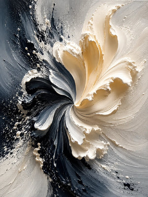 Original artwork view of Ivory Bloom Textured Wall Art | Oildeco