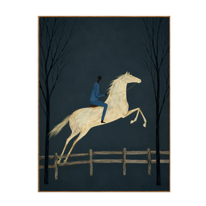 Midnight Rider White Horse Wall Art | OILDECO