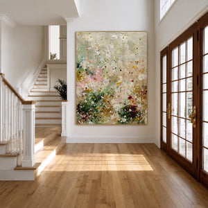 Whispering Meadow Pastel Abstract Wall Art styled interior scene 1 | OILDECO
